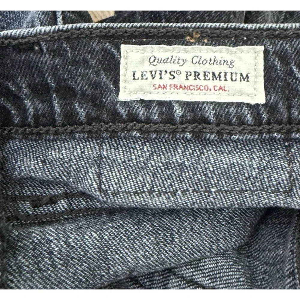 Levis Ribcage Straight Ankle Jeans Womens 27x27 Black Dark Wash Button Fly